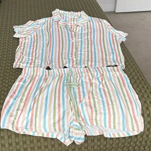 Colorful Striped Pajama Set
